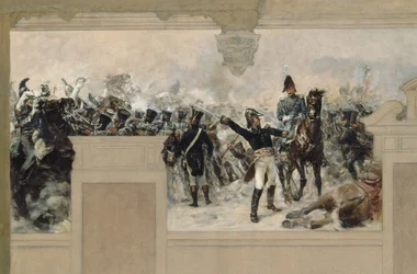 Sketch for Pantin town hall: Defense of Pantin in 1814 by General Compans