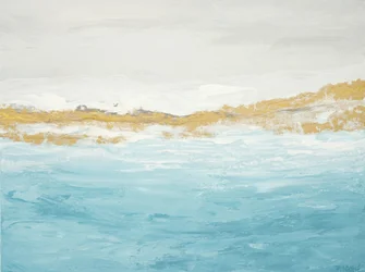 Abstract Blue Gold Seascape