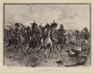 A rout of braves during a Native American uprising