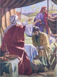 Jacob obtaining the blessing, from The Bible Picture Book published by Thomas Nelson