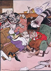 The Cat and her kittens came tumbling in, illustration from 