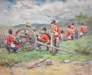 British Troops Working a Maxim Machine Gun During Manoeuvres