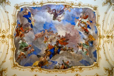 Ceiling Fresco in the Small Gallery at Schönbrunn Palace, Vienna, Austria, 2024