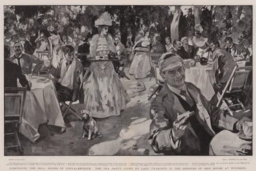 Lightening the Dull Hours of Convalescence, the Tea Party Given by Lady Falkiner in the Grounds of Her House at Wynberg