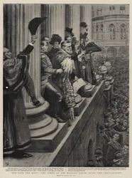 God save the King, the Scene at the Mansion House after the Proclamation