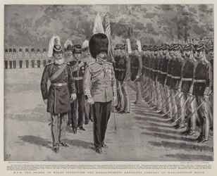 HRH the Prince of Wales inspecting the Massachusetts Artillery Company at Marlborough House
