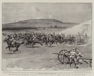 The Battle of Ladysmith, Artillery racing into Action to shell the Boers on Pepworth Hill