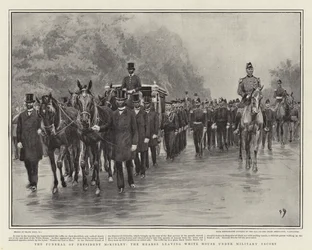 The Funeral of President McKinley, the Hearse Leaving White House under Military Escort