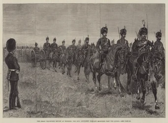 The Great Volunteer Review at Windsor, the Honourable Artillery Company marching past the Queen