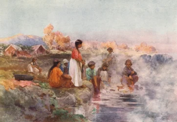 New Zealand: Maori Washing-day, Ohinemutu