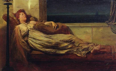 Classical Lady Reclining on a Chaise Longue