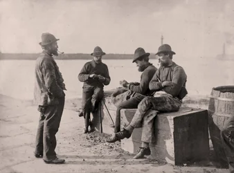 Fishermen in Whitby bay