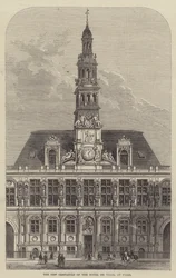 The New Campanile of the Hotel de Ville, at Paris