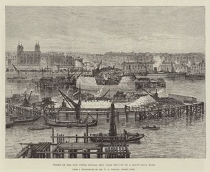 Works of the New Tower Bridge, seen from the Top of a Shaft 100ft High