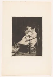 Child on a Chair with an Apple (Dix Eaux-fortes)
