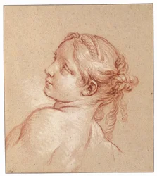 A Girl, Bust-Length, Her Head Tilted to the Left