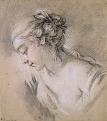 Bust of a Girl in Profile to Left, mid 18th century