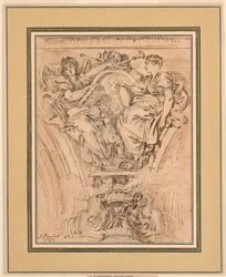 Spandrel Decoration: Fame and Truth Applauding Louis XV