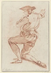 Study of a Kneeling Huntsman Design for the Illustration of Les Plaisirs de l
