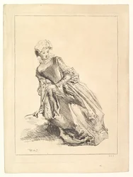 Woman leaning to left