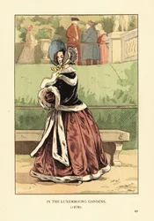 Fashionable woman in the Luxembourg Gardens