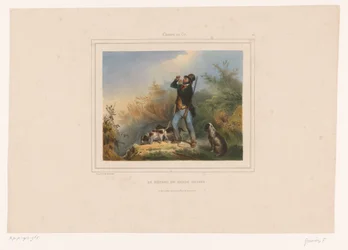 Gamekeeper with Three Hunting Dogs (Hunters with Guns)