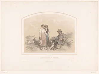Old Shepherd Predicts the Future to Two Shepherdesses