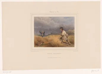 Two Poachers Chasing a Hare