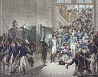 Departure of Louis XVIII King of France and Navarre, from Les Tuileries, 19th March 1815