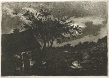 River Landscape with Farmhouse