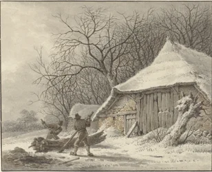Winter Landscape with Farm at Voorbroek in Terborg