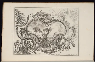 Cartouche with Bird and Sun, Book of Irregular Cartouches
