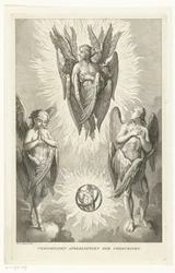 Three seraphim in different forms Various depictions of the cherubim (title on object)