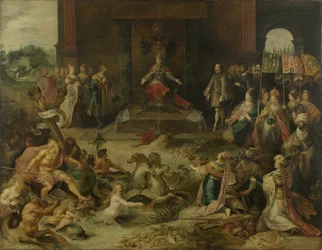Allegory on the Abdication of Emperor Charles V in Brussels 25 October 1555, 1642