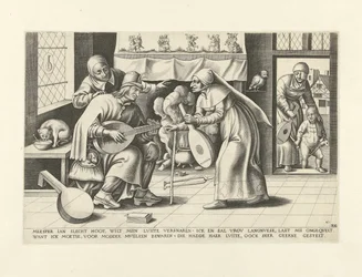 Master Jan Slechthoofd from Allegorical Scenes of Flemish Proverbs Relating to Laziness (series title)