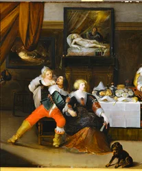 Society Scene, a Picture of Danae on the Rear Wall