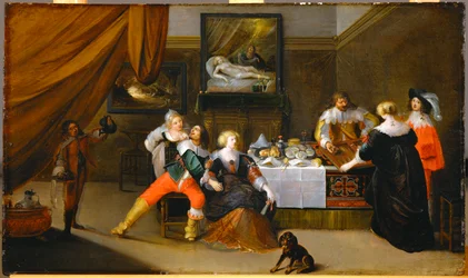 Society Scene, a Picture of Danae on the Rear Wall