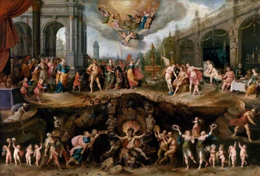 Man Having to Choose Between the Virtues and Vices