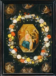 The Holy Family Surrounded by a Garland of Flowers