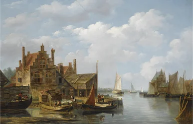 A View of a Riverside Village
