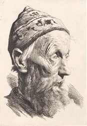Old Man with White Woolen Cap