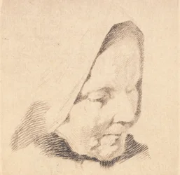 Test Plate: Old Woman with Suggested Headscarf