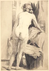 Sample Plate: Nude Woman from the Back, Standing