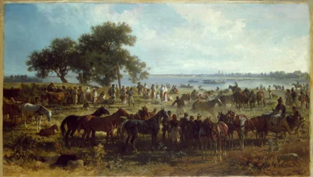 F. Adam, Ferry at the Bank of the Tisza
