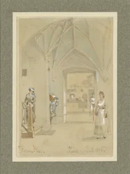 Hallway of an Inn with a View into the Kitchen