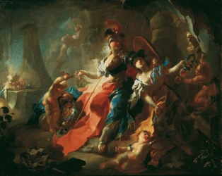 The Academy with its Attributes at the Feet of Minerva