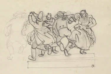 Study for a Relief with Dancing Peasants