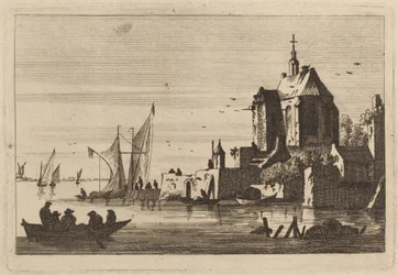 Church in an Inlet with Rowboat in the Foreground
