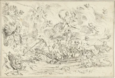 Apollo and Pan in a Boat