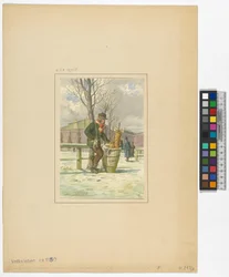 Pretzel Seller in front of the Franzen Gate at the Glacis